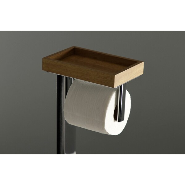 Edenscape Freestanding Toilet Paper Holder W/ Storage Shelf, Chrome - SCC8501