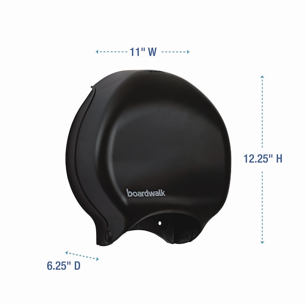 Boardwalk Single Jumbo Toilet Tissue Dispenser, 11 x 12 1/4, Black - R2000BKBW
