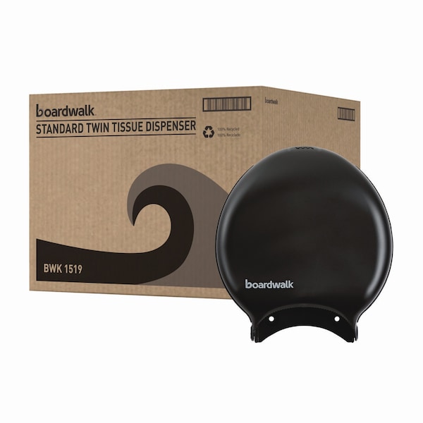 Boardwalk Single Jumbo Toilet Tissue Dispenser, 11 x 12 1/4, Black - R2000BKBW