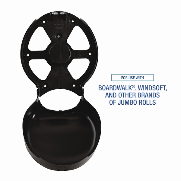 Boardwalk Single Jumbo Toilet Tissue Dispenser, 11 x 12 1/4, Black - R2000BKBW