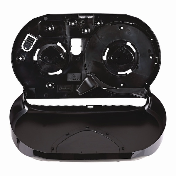 Boardwalk Jumbo Twin Toilet Tissue Dispenser, 20 1/4 x 12 1/4, Black - R4070BKBW