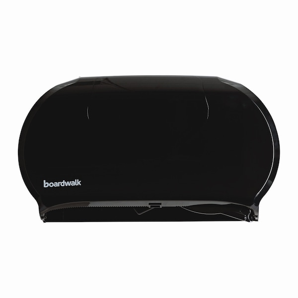 Boardwalk Jumbo Twin Toilet Tissue Dispenser, 20 1/4 x 12 1/4, Black - R4070BKBW