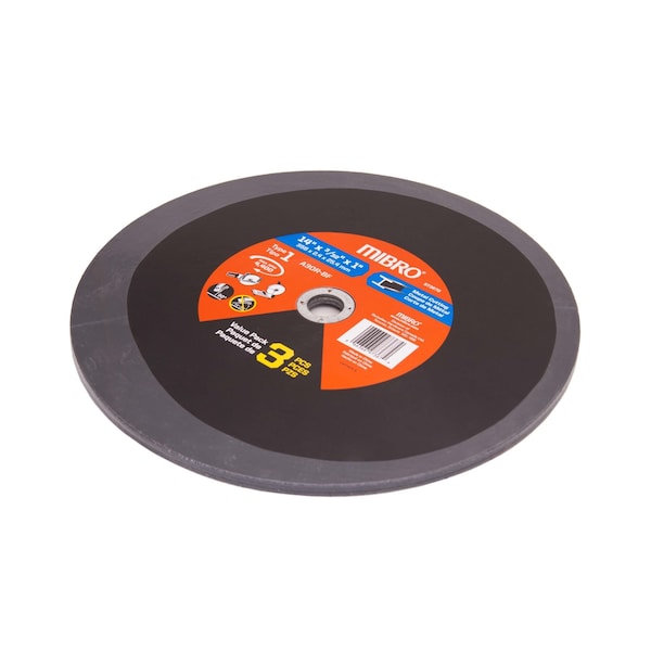 Hoja de corte reforzada de óxido de aluminio de 14 pulgadas (356 mm) para metal, paquete de 3 - 973670