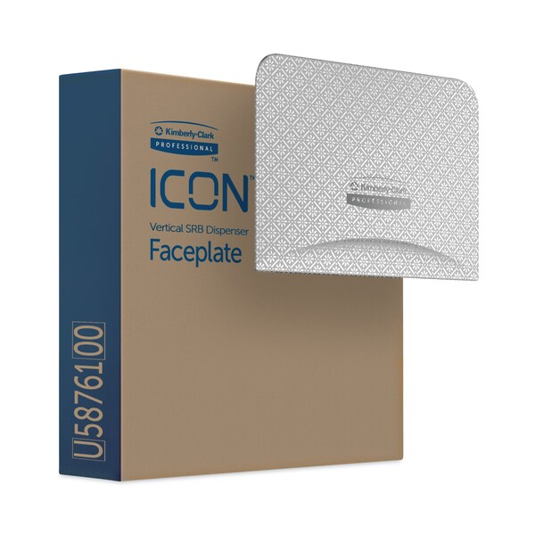 Kimberly-Clark Professional ICON Faceplate for Coreless Standard Roll Toilet Paper Dispenser, 4.25 x 6 x 1.5, Silver Mosaic - 58761