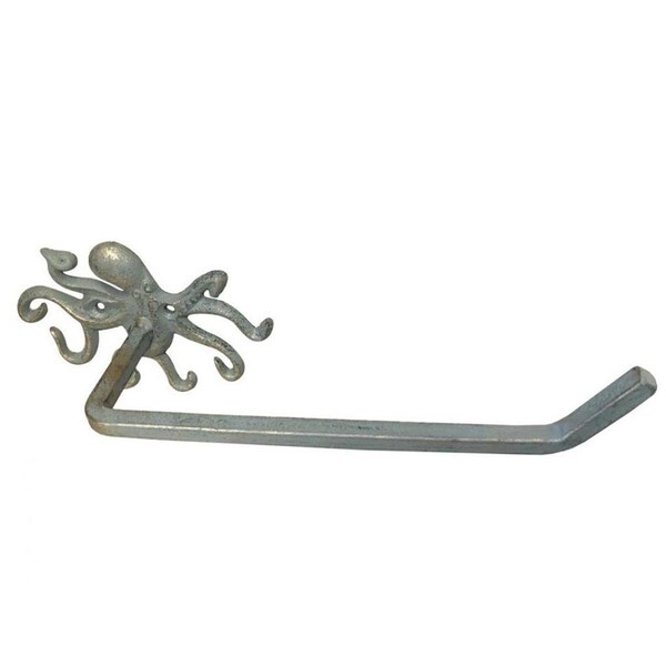 Handcrafted Model Ships 11 in. Antique Cast Iron Octopus Toilet Paper Holder, Bronze - K-9205-BRONZE