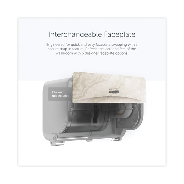 Kimberly-Clark Professional ICON Faceplate for Coreless Standard Roll Toilet Paper Dispenser, 3.56 x 12 x 1.5, Warm Marble - 58792