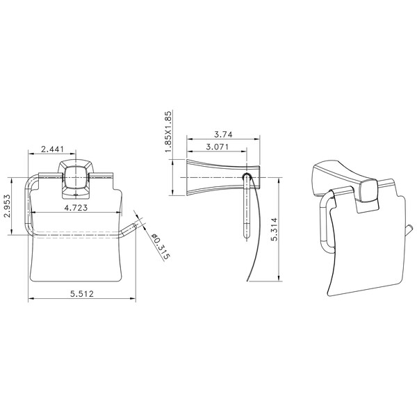 American Imaginations 5.67-in. W Toilet Paper Roll Holder_AI-3049 - AI-3049
