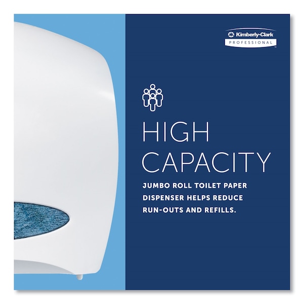 Kimberly-Clark Professional JRT Jr. Escort Jumbo Roll Bath Tissue Dispenser, 16x5.75x13.88, White - 9508