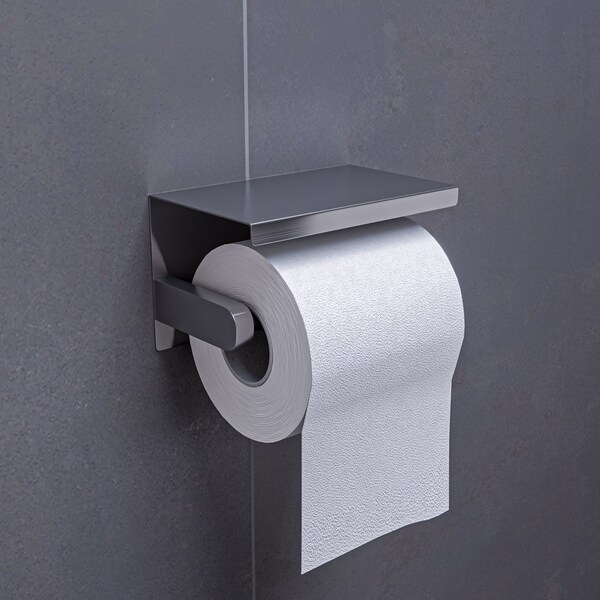 Alfi Brand Brushed Stainless Steel Toilet Paper Holder with Shelf - ABTP66-BSS