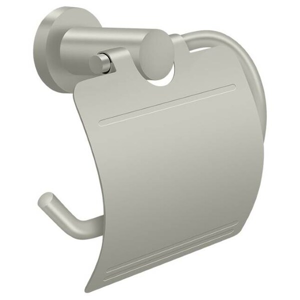 Deltana Toilet Paper Holder With Cover, Nobe Series Satin Nickel - BBN2011-15