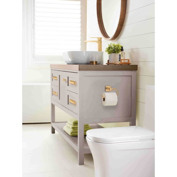 Amerock Appoint Champagne Bronze Traditional Single Post Toilet Paper Holder - BH36071CZ