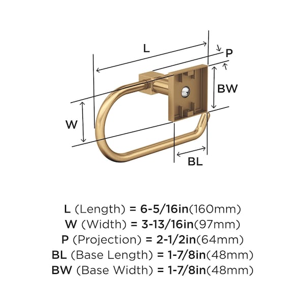 Amerock Appoint Champagne Bronze Traditional Single Post Toilet Paper Holder - BH36071CZ