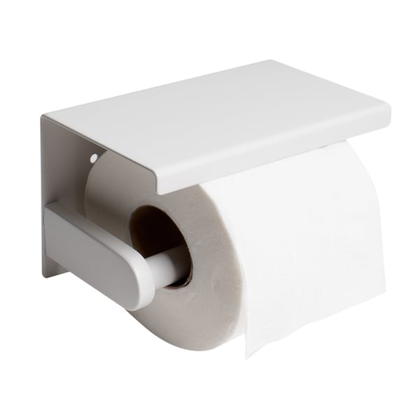 Alfi Brand White Matte Stainless Steel Toilet Paper Holder with Shelf - ABTPC66-W
