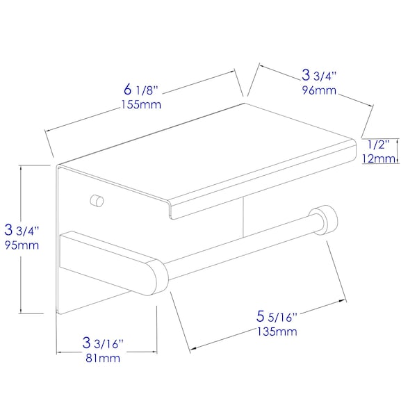 Alfi Brand White Matte Stainless Steel Toilet Paper Holder with Shelf - ABTPC66-W