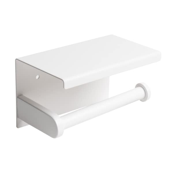 Alfi Brand White Matte Stainless Steel Toilet Paper Holder with Shelf - ABTPC66-W