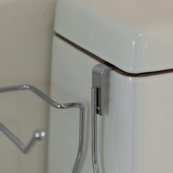 Basicwise Chrome Over the Tank 2 Slots Toilet Tissue Paper Holder Organizer for Bathroom Storage - QI004449