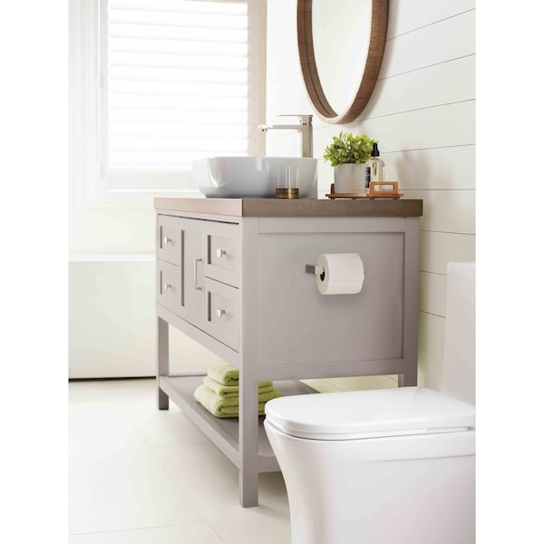 Amerock Monument Brushed Nickel Contemporary Single Post Toilet Paper Holder - BH36081G10