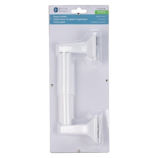 Boston Harbor Paper Holder, Plastic/Zinc, White, Wall Mounting - L3656-51-07-3L
