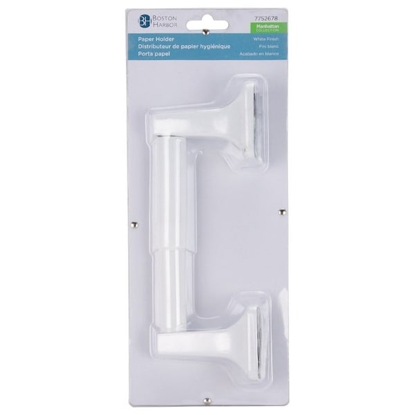 Boston Harbor Paper Holder, Plastic/Zinc, White, Wall Mounting - L3656-51-07-3L