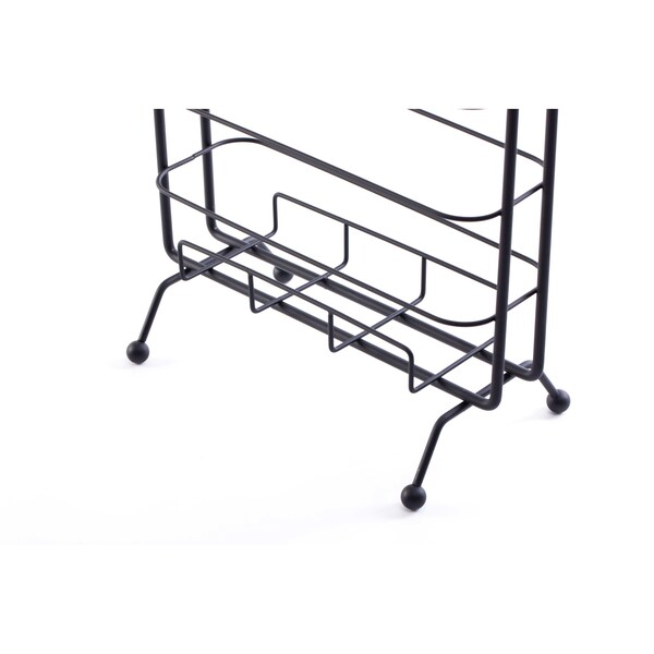 Basicwise Metal Toilet Paper Holder with Magazine Rack - QI003489