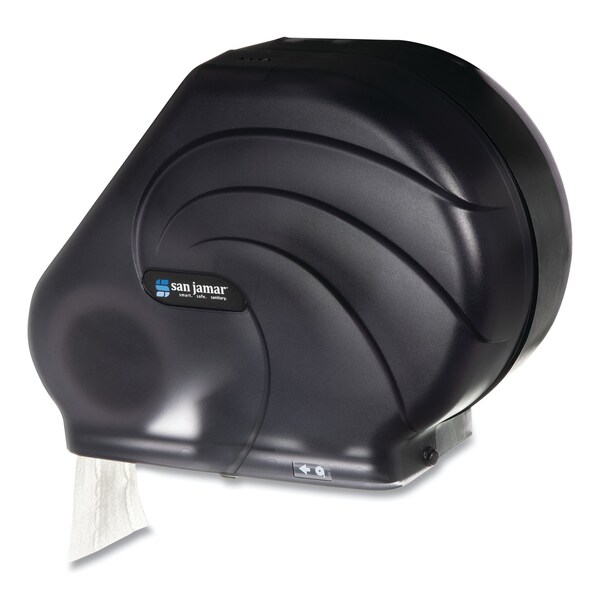 San Jamar Oceans Reserva Jumbo Tissue Dispenser w/Stub, 16.75x5.5x12.25, Black - SAN R3090TBK