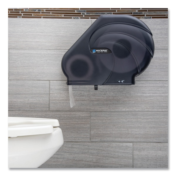 San Jamar Oceans Reserva Jumbo Tissue Dispenser w/Stub, 16.75x5.5x12.25, Black - SAN R3090TBK