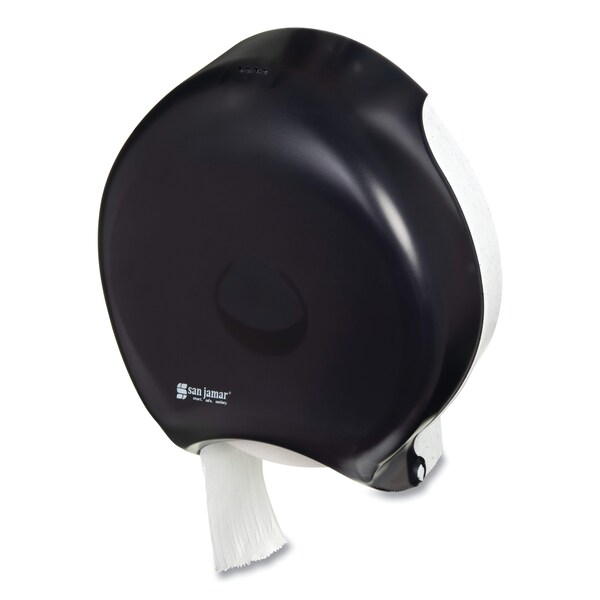 San Jamar Single 12" JBT Bath Tissue Dispenser, 1 Roll, 12.9x5-5/8x14-7/8, Black - SAN R6000TBK