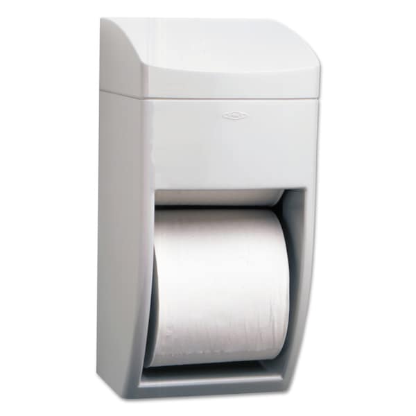 Bobrick Matrix Series Two-Roll Tissue Dispenser, 6 1/4w x 6 7/8d x 13.5h, Gray - BOB 5288