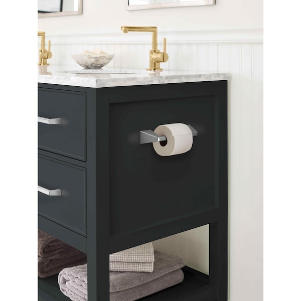 Amerock Blackrock Chrome Contemporary Pivoting Double Post Toilet Paper Holder - BH3600126