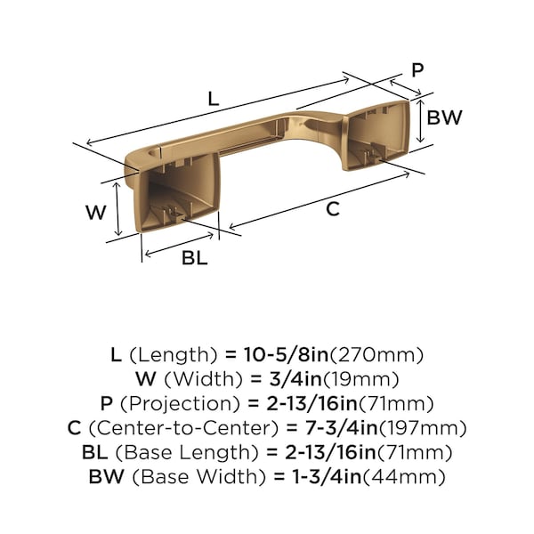 Amerock Highland Ridge Champagne Bronze Transitional Pivoting Double Post Toilet Paper Holder - BH36011CZ