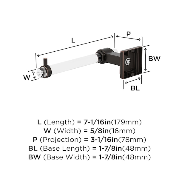 Amerock Glacio Clear/Oil-Rubbed Bronze Contemporary Single Post Toilet Paper Holder - BH36061CORB