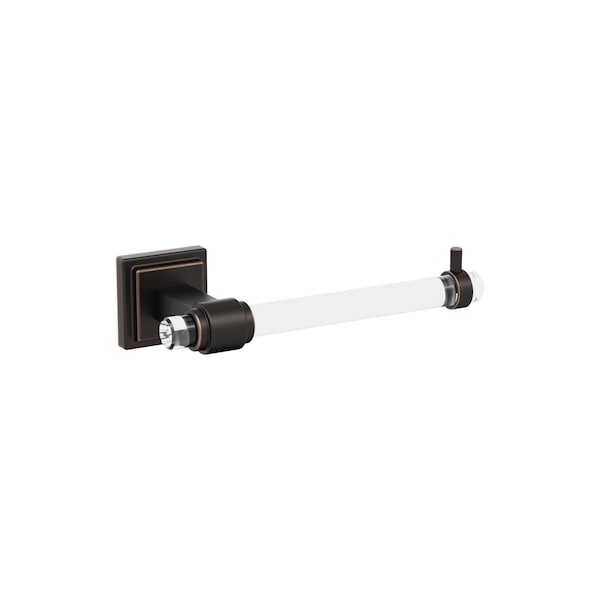 Amerock Glacio Clear/Oil-Rubbed Bronze Contemporary Single Post Toilet Paper Holder - BH36061CORB