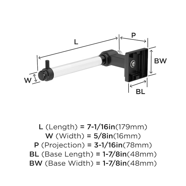 Amerock Glacio Clear/Matte Black Contemporary Single Post Toilet Paper Holder - BH36061CMB