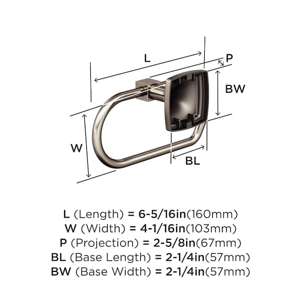 Amerock Stature Brushed Nickel Transitional Single Post Toilet Paper Holder - BH36091G10