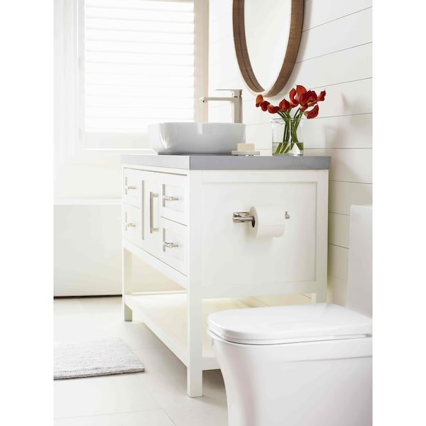 Amerock Esquire Polished Nickel/Stainless Steel Contemporary Single Post Toilet Paper Holder - BH26617PNSS