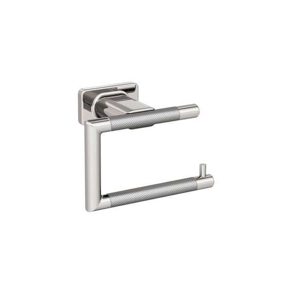 Amerock Esquire Polished Nickel/Stainless Steel Contemporary Single Post Toilet Paper Holder - BH26617PNSS