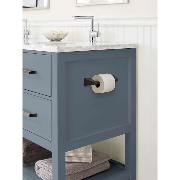Amerock Blackrock Oil Rubbed Bronze Contemporary Pivoting Double Post Toilet Paper Holder - BH36001ORB