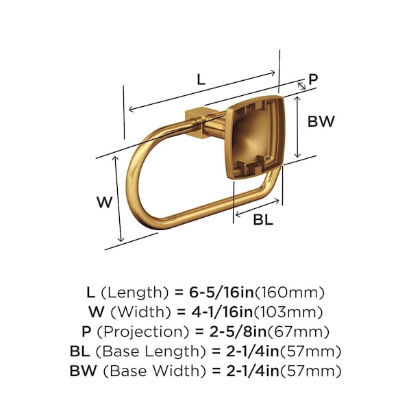 Amerock Stature Champagne Bronze Transitional Single Post Toilet Paper Holder - BH36091CZ