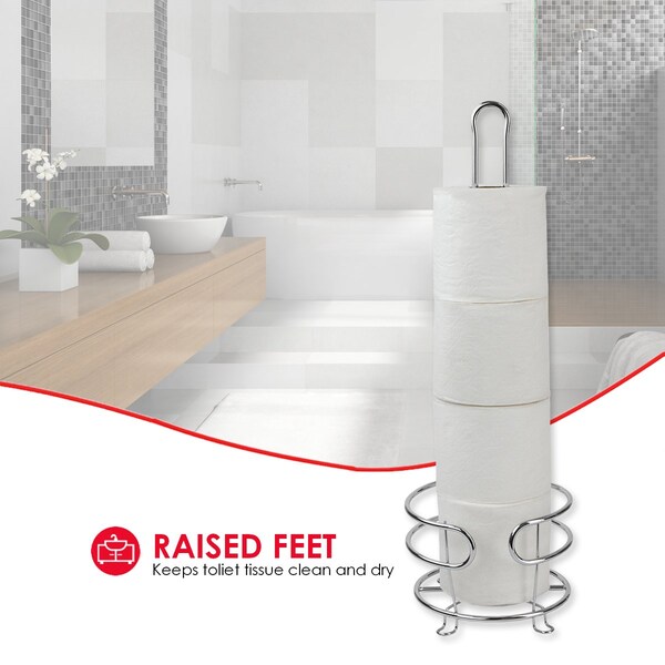 Home Basics Home Basics Chrome Plated Steel Bath Tissue Reserve - ZOR96306