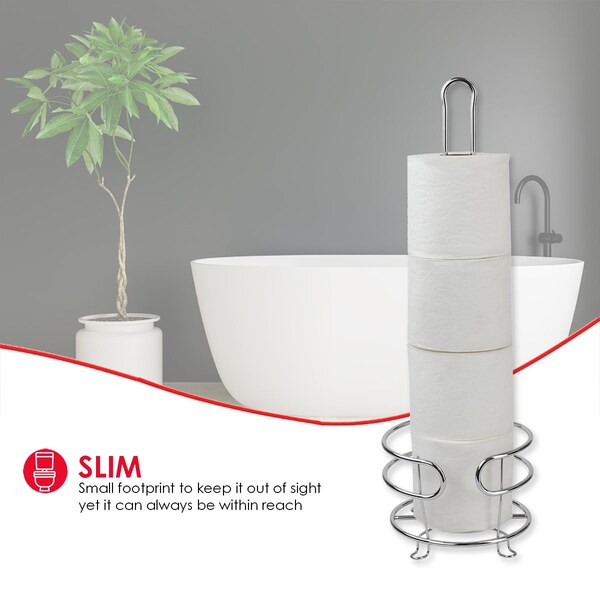 Home Basics Home Basics Chrome Plated Steel Bath Tissue Reserve - ZOR96306