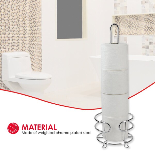 Home Basics Home Basics Chrome Plated Steel Bath Tissue Reserve - ZOR96306