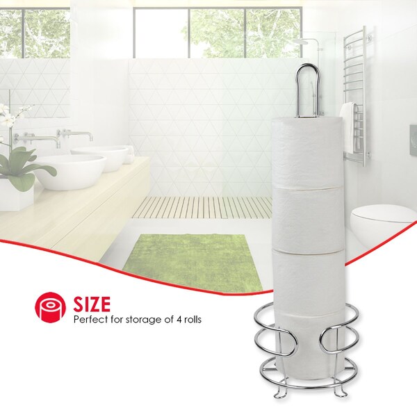 Home Basics Home Basics Chrome Plated Steel Bath Tissue Reserve - ZOR96306