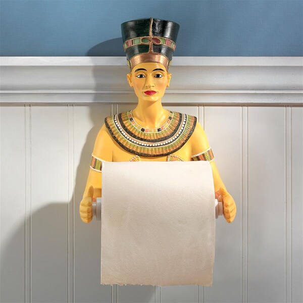 Design Toscano Queen Nefertiti Royal Bathroom Toilet Paper Holder - JQ9687