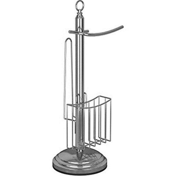 Nusteel NuSteel TGC13BLH Standing Toilet Tissue Holder Chrome Finish with Black Mosaic - TGC13BLH