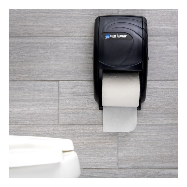 San Jamar Duett Standard Bath Tissue Dispenser, Oceans, 7 1/2 x 7 x 12 3/4, Black Pearl - R3590TBK