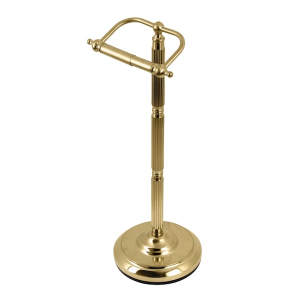 Kingston Brass Freestanding Toilet Paper Holder, Brushed Brass - CC2107