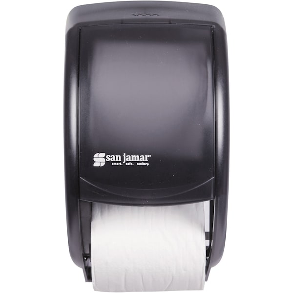 San Jamar Duett Bath Tissue Dispenser, Standard, Black - R3500TBK