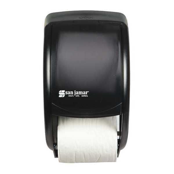 San Jamar Duett Bath Tissue Dispenser, Standard, Black - R3500TBK