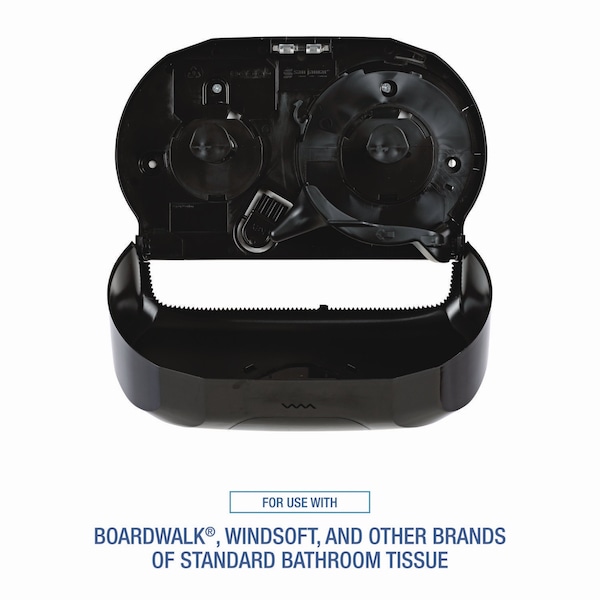 Boardwalk Standard Twin Toilet Tissue Dispenser, 13 x 8 3/4, Black - R3670BKBW