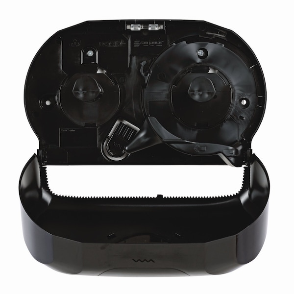 Boardwalk Standard Twin Toilet Tissue Dispenser, 13 x 8 3/4, Black - R3670BKBW